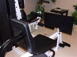 Body-Solid EXM3000LPS Light Commercial Gym Heavy Duty Commercial Quality - The EXM3000LPS is rated for light commercial use, making it an excellent choice for use by small communities and hotel gyms. It is constructed of heavy-gauge steel throughout. The pulleys use thick nylon wheels and aircraft quality, wrapped steel cable.

The whole set up is quiet with steel ball bearings and heavy use bushings. This means the machine would easily withstand long-term home use and way beyond that.
Three People Can Work At The Same Time - This home gym is designed to be used by up to 3 people simultaneously.

If you have friends or family working at with you, this machine will keep everybody moving, and nobody will get in your way.

It's also the ideal all-in-one gym machine for small communities and small shared building gyms.
Versatile Arm Press Station - For doing vertical bench press, vertical incline presses and flyes pec deck station.
Double Weight Stacks - This is the feature that makes the 