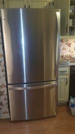Stainless Steel Kenmore Elite freezer on the bottom, made in 2014. 