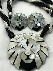 Lea Stein Lion Head Set