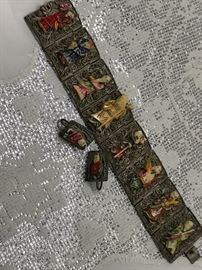 Sterling and carved bone RARE set very hard to find 