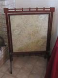 Fabric and Wood Fireplace Screen