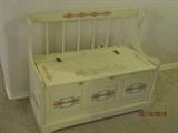 Painted storage bench