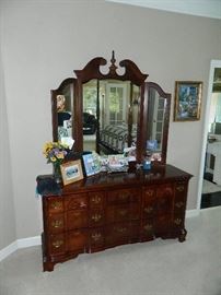 Just A Great Looking Cherry Dresser With Bat Wing Mirrors
