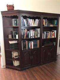 Four pieces bookcase - pieces will be sold separately.  Just a  few of the many books available at this sale. 