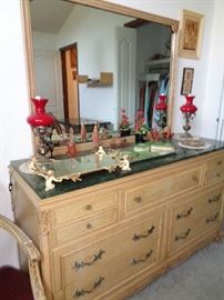 green marble topped dresser