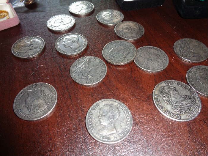 Spanish pesetas, 17 & 1800's