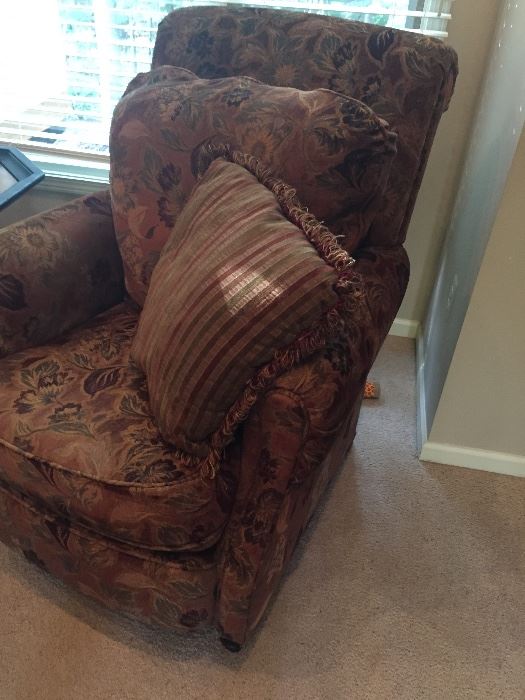 ARM CHAIR WITH PILLOW BACKS - 2 MATCHED SET