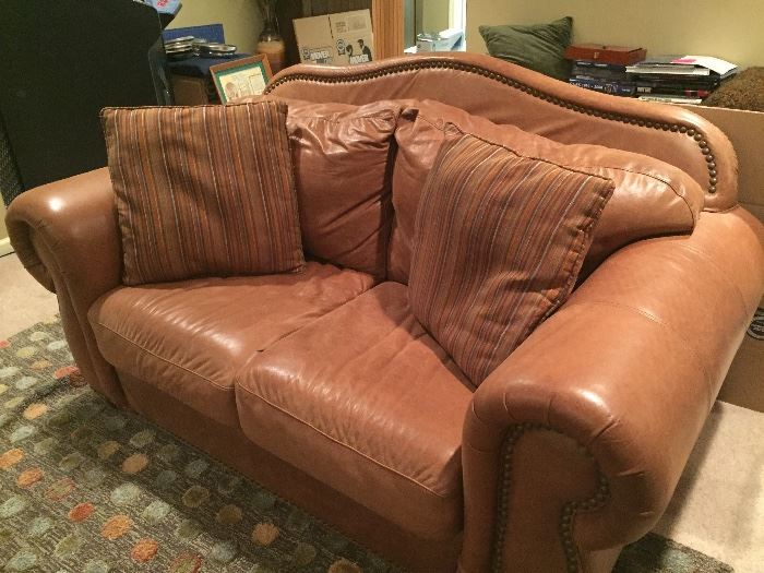 LEATHER LOVE SEAT - COUCH MATCHING ALSO AVAILABLE