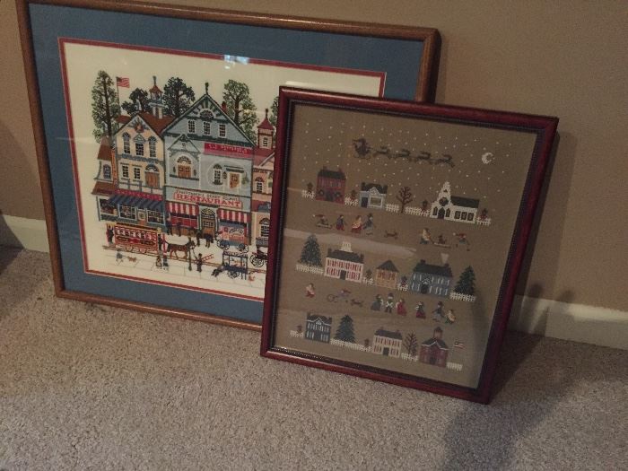 NEEDLEPOINT PIECES - FRAMED