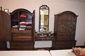 vintage dresser and makeup hutch