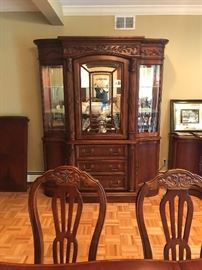 American Drew Dining Room Set - Includes Table with 8 chairs, China Closet & Server