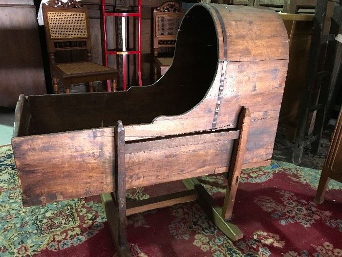 Fabulous early French rocking cradle