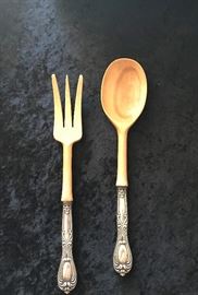 Whiting Sterling/Wood Serving Ware