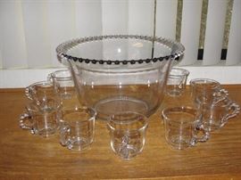 Candlewick Punch Bowl w/Cups