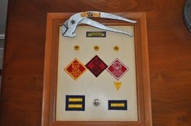 Cub Scout pins, badges, pliers