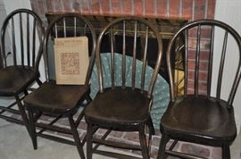 Set of 4 antique farm-style chairs