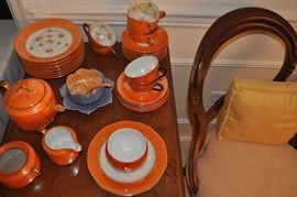 German lustre ware antique tea and dessert sets