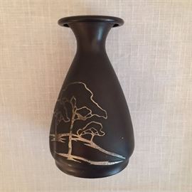 AHMS Heintz sterling on bronze vase 