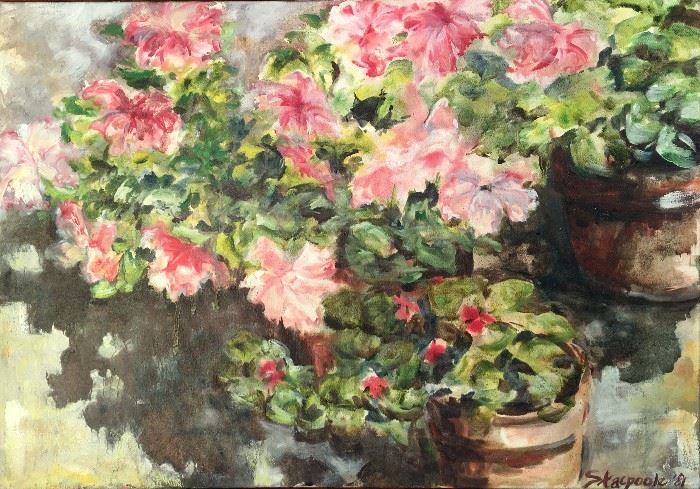 ‘Flower Pots I’
(Petunias and Begonias)
19” x 27”
Oil on canvas, $450
