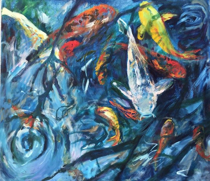 ‘Koi in Blue’
30” x  40”
Oil on canvas, $750
