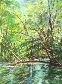 ‘White River at Flood Stage (downriver)’
40” x 30”
Oil on canvas, $850
