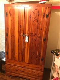 #16 Cedar Armoire w/doors 37x21x67 $75
