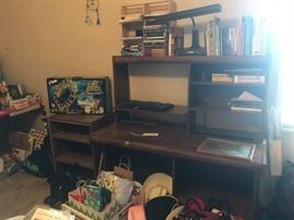 #14 Laminate desk w/ printer stand, 48x24x49, $25
