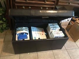 #24 Double storage unit bench with Wii game system, $300
