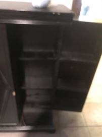 #8 Black VCR cabinet, 27x15x43, $100
