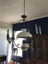 Stunning Converted Oil Lamp Chandelier