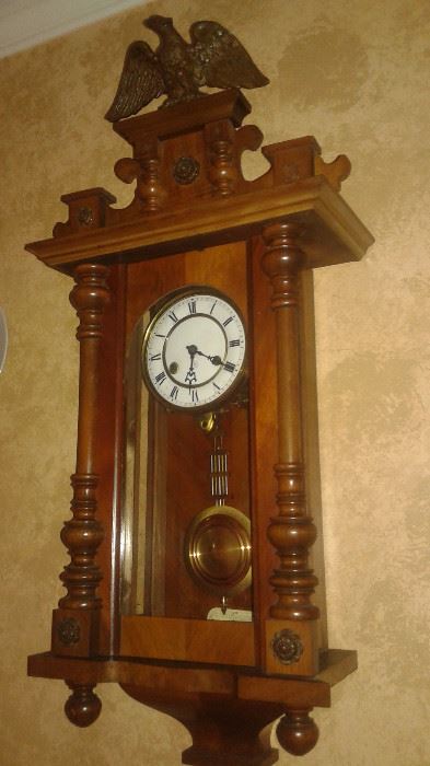 Antique 1800's wall clocks, total of  4, purchased in Germany 1970.