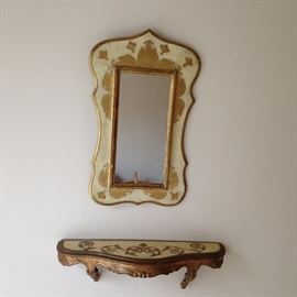 Wall mirror and shelf
