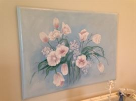 floral painting on canvas