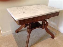 lovely antique marble table with carved legs