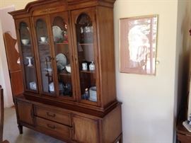 Robinson 1950's pecan china cabinet 64 x 75