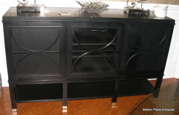Hickory Black Server 64 1/2 inches wide, 39 inches high and 19 inches deep