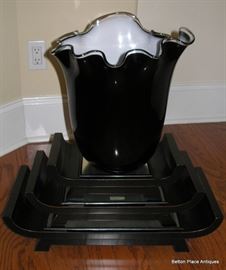 Asian décor with Black Glass Vase