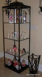 Metal and glass Speer Display measuring 22 inches wide, 73 inches tall, and 18 inches deep