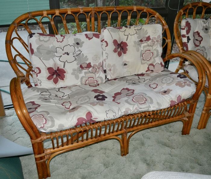 Wicker Settee and Chair