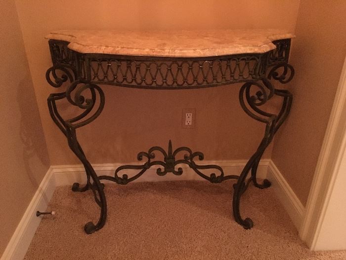 Marble & Iron Console Table
