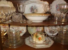 Iridescent crystal and hand painted china