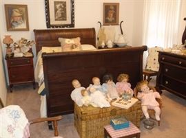 Mahogany sleigh bed
