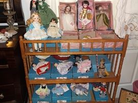 Madame Alexander dolls; Scarlett & Rhett, Little Women,  Romeo & Juliet, Marc Antony & Cleopatra, Lord Nelson & Lady Hamilton, Hansel & Gretel, Bo Peep, Miss Muffett, Welcome Home
