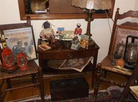 Lanterns, ladder back chairs, and black Americana