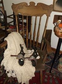 One of two matching pressed back rockers w/stereo viewer and cards