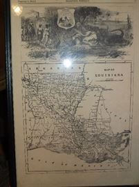 Framed map of Louisiana from Harper's Weekly dated Feb. 3, 1866
