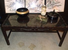 Glass top coffee table