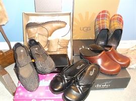 Ugg boots, Dansko mules, and other shoes