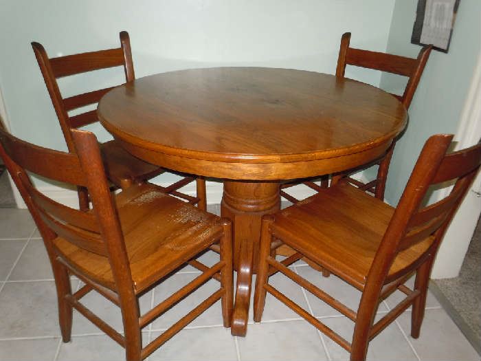 Vintage Kitchen Table with Four Chairs