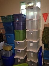 Tubs for organizing holiday decorations